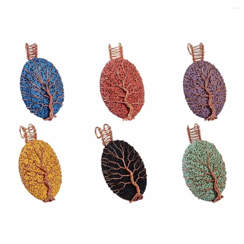 Pendant Necklaces TUMBEELLUWA Healing Chakra Oval Lava Rock Stone Tree Of Life Handmade Copper Wire Wrapped Jewelry
Pendant Necklaces TUMBEELLUWA Healing Chakra Oval Lava Rock Stone Tree Of Life Handmade Copper Wire Wrapped Jewelry