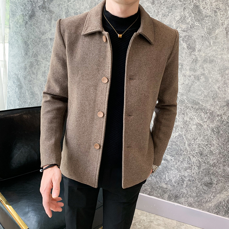 Men's Wool Blends Cotton Coat Autumn and Winter Short Woolen Jacket Fashion Windbreaker Youth Personality Clothing 221201, Khaki
Men's Wool Blends Cotton Coat Autumn and Winter Short Woolen Jacket Fashion Windbreaker Youth Personality Clothing 221201, Khaki