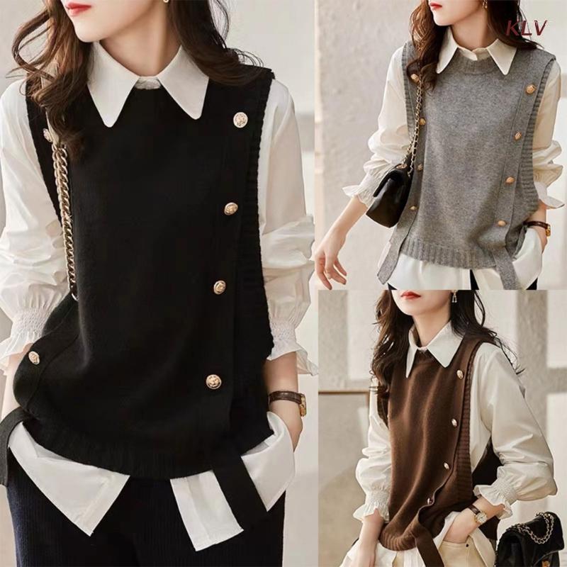 Women's Vests Women's Knitted Vest Fashion Sleeveless Sweater Autumn And Winter Round Neck All-matching Pullover Outwear, Brown
Women's Vests Women's Knitted Vest Fashion Sleeveless Sweater Autumn And Winter Round Neck All-matching Pullover Outwear, Brown