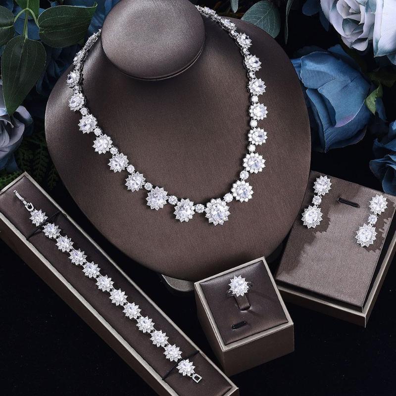 Necklace Earrings Set Ingenious Bracelet Ring Cubic Zirconia Jewelry High Quality Tassel Drops Dubai Nigeria Wedding Party Bride, Picture shown
Necklace Earrings Set Ingenious Bracelet Ring Cubic Zirconia Jewelry High Quality Tassel Drops Dubai Nigeria Wedding Party Bride, Picture shown