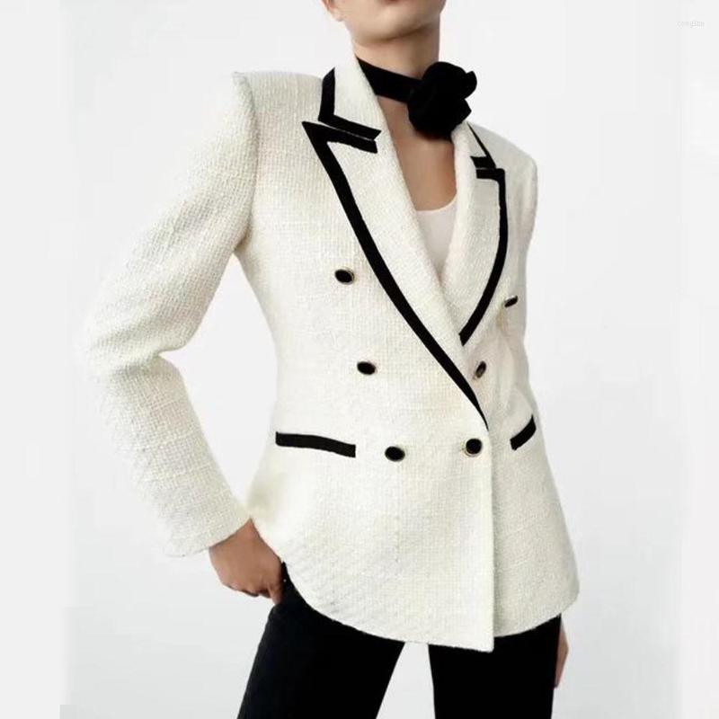 Women' Vests 2022 Women Tweed Double Breasted Blazer Coat Vintage Long Sleeve Flap Pockets Female Outerwear Chic Veste Femmer, Pb3
Women' Vests 2022 Women Tweed Double Breasted Blazer Coat Vintage Long Sleeve Flap Pockets Female Outerwear Chic Veste Femmer, Pb3
