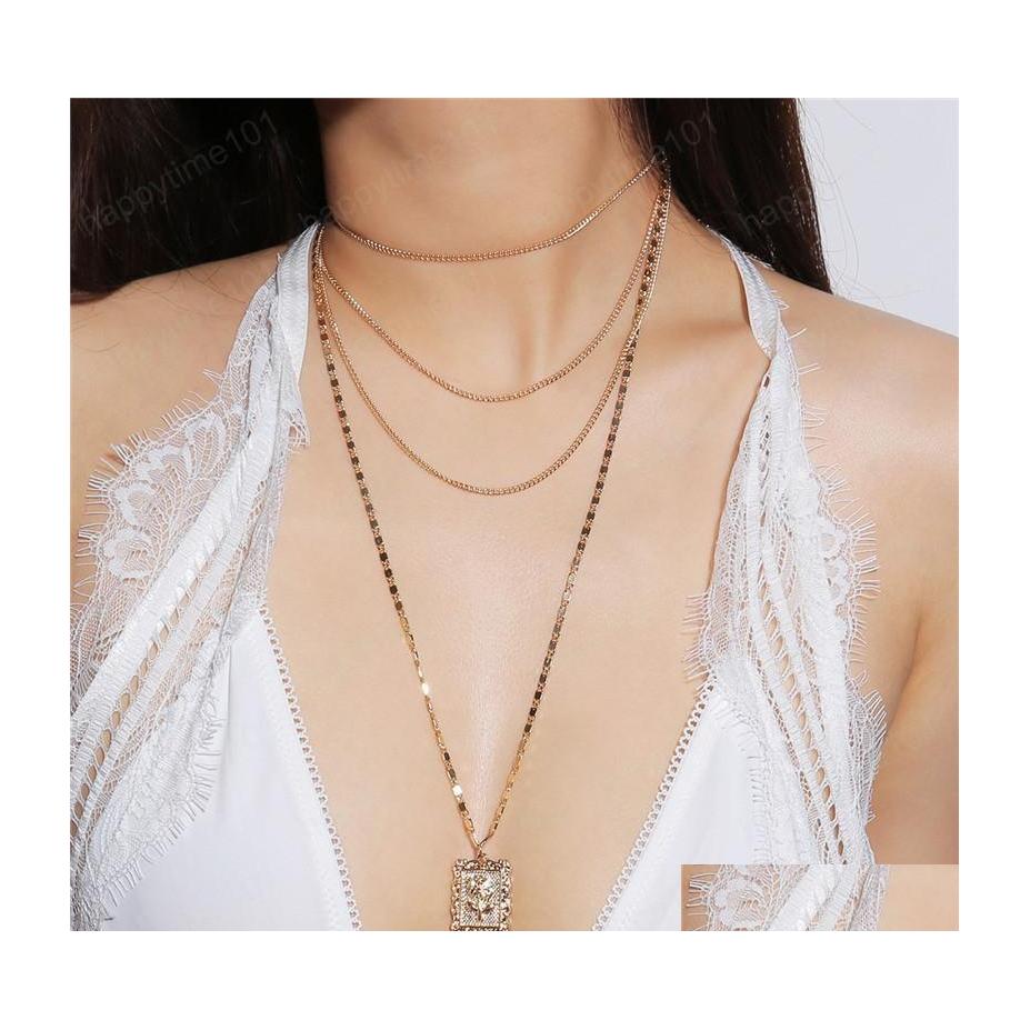 Pendant Necklaces Fashion Mti Layer Pendant Necklace Square Rose Flower Clavicle Snake Chains Women Punk Style Sier Chokers Jewelry Dheju
Pendant Necklaces Fashion Mti Layer Pendant Necklace Square Rose Flower Clavicle Snake Chains Women Punk Style Sier Chokers Jewelry Dheju