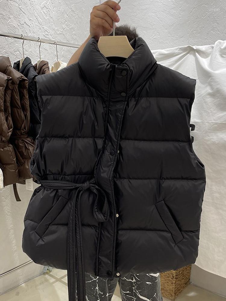 Women' Vests Winter Jacket Lagabogy Women Sleeveless 2023 White Duck Down Vest Autumn Stand-up Collar With Belt Female Warm Waistcoat, Beige
Women' Vests Winter Jacket Lagabogy Women Sleeveless 2023 White Duck Down Vest Autumn Stand-up Collar With Belt Female Warm Waistcoat, Beige