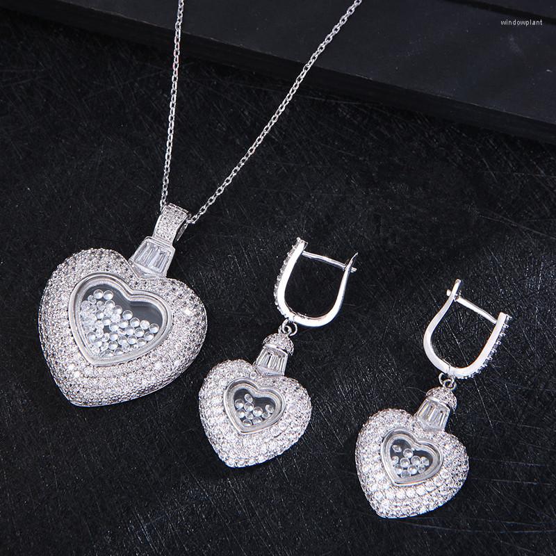 Necklace Earrings Set HIBRIDE Luxurious Bridal Wedding Accessories Micro Paved CZ Love Heart Shape Earring And For Women N-245, Picture shown
Necklace Earrings Set HIBRIDE Luxurious Bridal Wedding Accessories Micro Paved CZ Love Heart Shape Earring And For Women N-245, Picture shown