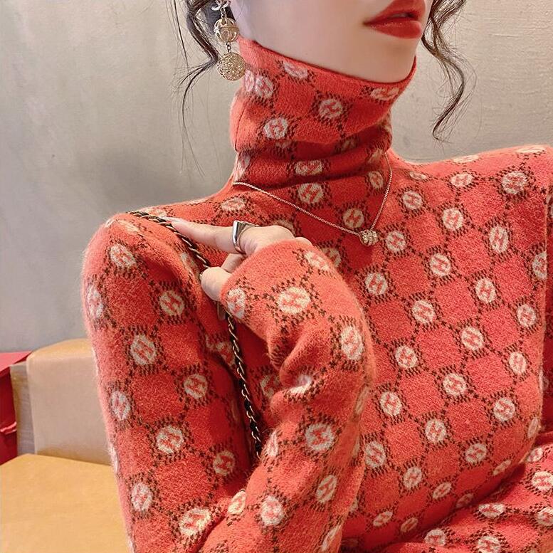 Women's Sweaters Turtleneck Pullovers Autumn Winter Female Elegant Thick Slim Stylish Letter Printed All-match Long Sleeve T-shirt
Women's Sweaters Turtleneck Pullovers Autumn Winter Female Elegant Thick Slim Stylish Letter Printed All-match Long Sleeve T-shirt