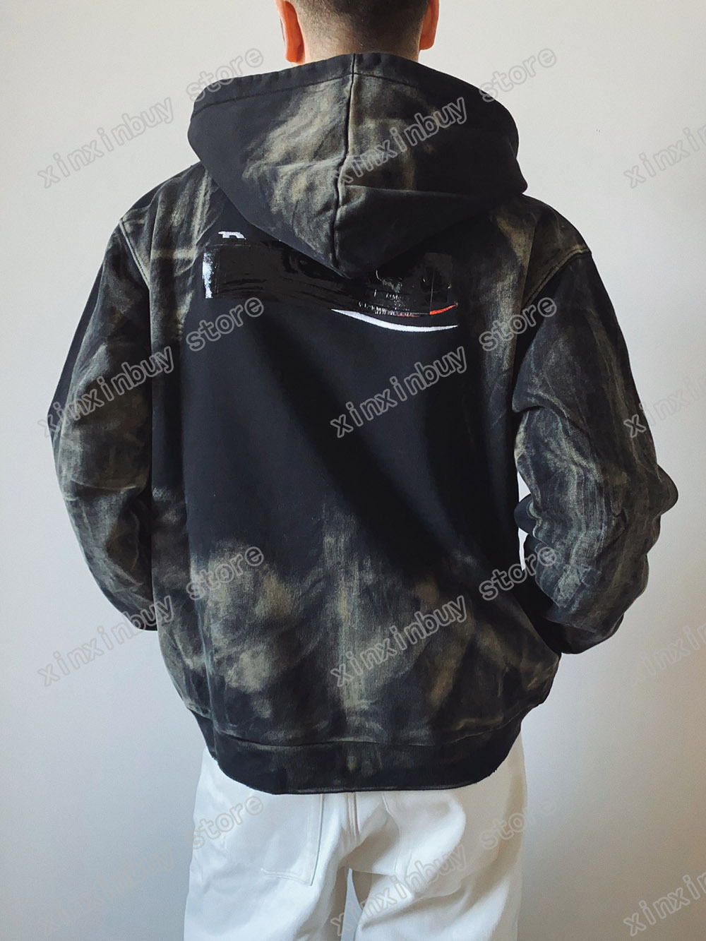 xinxinbuy Men designer destroyed Hoodie Sweatshirt paris tie dye sea wave jacquard letter Cardigan women black green blue XS-XL, 01
xinxinbuy Men designer destroyed Hoodie Sweatshirt paris tie dye sea wave jacquard letter Cardigan women black green blue XS-XL, 01