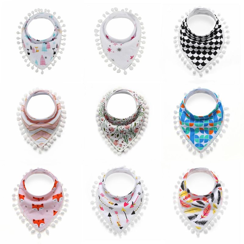 Baby Triangle Bibs Tassel Lace Burp Cloths INS Toddler Cotton Saliva Towel Bandana Printed Infant Dribble Bibs Pinafore Fashion Newborn Head Scarf BC196
Baby Triangle Bibs Tassel Lace Burp Cloths INS Toddler Cotton Saliva Towel Bandana Printed Infant Dribble Bibs Pinafore Fashion Newborn Head Scarf BC196