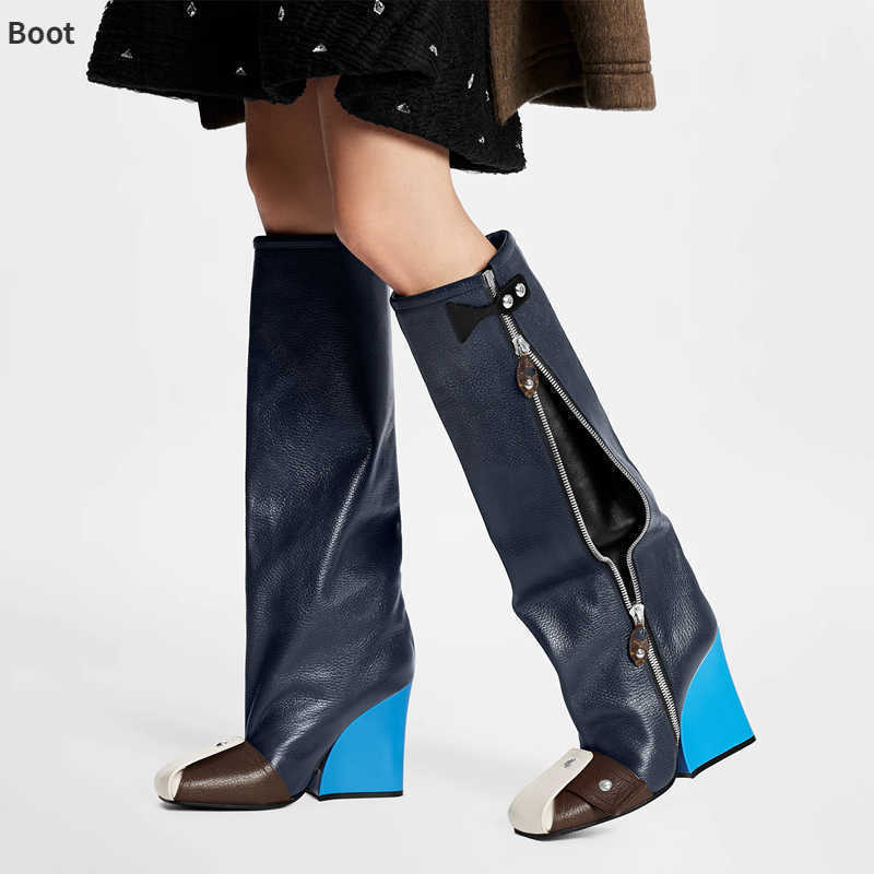 Winter Boots Boots Ladies Knee High Square Catwalk Fashion Heel Martin Toe Slip on Color Matching Mixed Buckle Rivet Shoes 221130, Black-2
Winter Boots Boots Ladies Knee High Square Catwalk Fashion Heel Martin Toe Slip on Color Matching Mixed Buckle Rivet Shoes 221130, Black-2