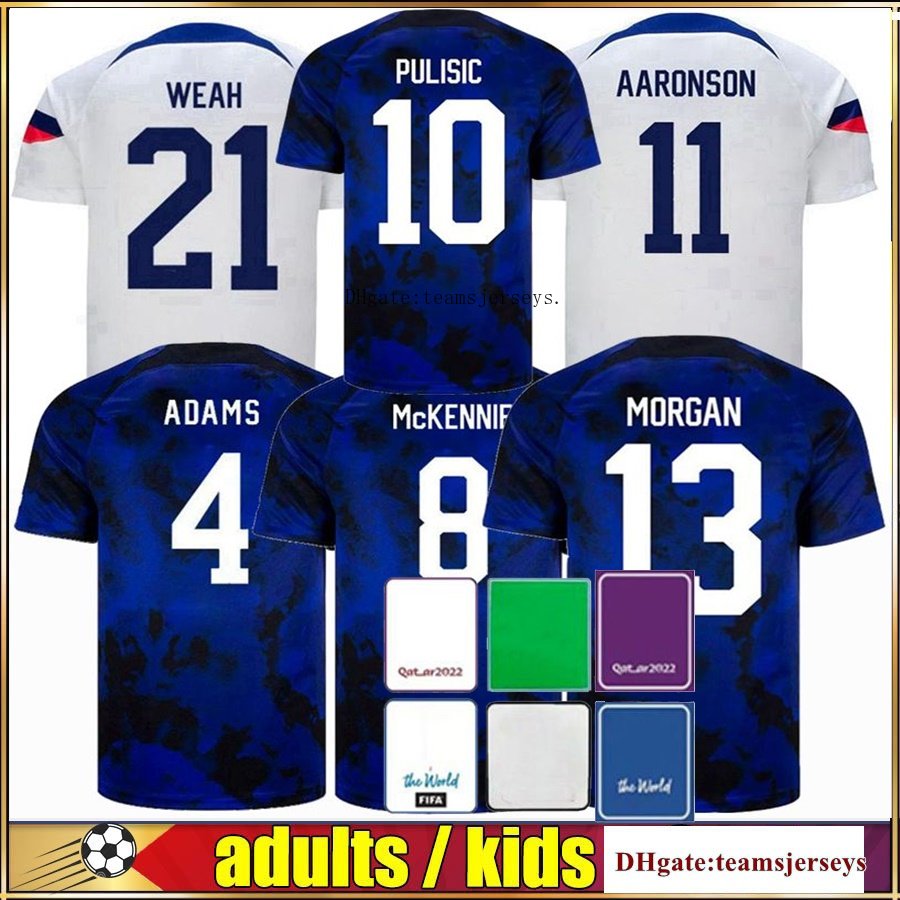 22 23 USA soccer jerseys America football shirt MCKENNIE PULISIC 2022 world cup United States AARONSON MUSAH LLETGET maillot men infant kids suit US Jersey kit, 2022 away + patches - men
22 23 USA soccer jerseys America football shirt MCKENNIE PULISIC 2022 world cup United States AARONSON MUSAH LLETGET maillot men infant kids suit US Jersey kit, 2022 away + patches - men
