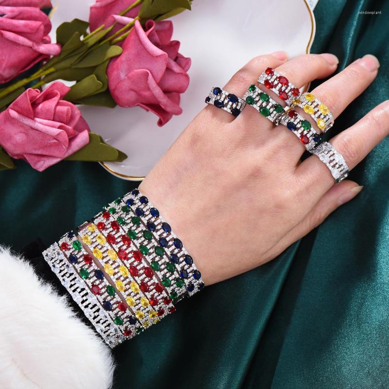 Necklace Earrings Set GODKI Sparkly Multicolor Bangle Ring For Women Wedding Engagement Bracelet Parure Bijoux 2022, Picture shown
Necklace Earrings Set GODKI Sparkly Multicolor Bangle Ring For Women Wedding Engagement Bracelet Parure Bijoux 2022, Picture shown