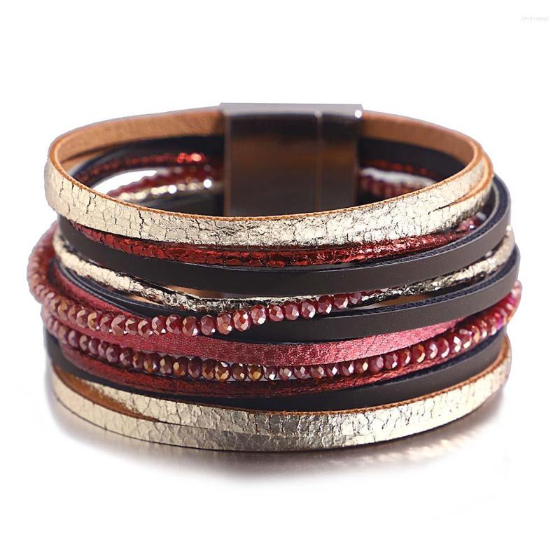 Charm Bracelets Amorcome Multilayer Slim Leather For Women Boho Crystal Beads Wrap Fashion Female Party Winter Jewelry
Charm Bracelets Amorcome Multilayer Slim Leather For Women Boho Crystal Beads Wrap Fashion Female Party Winter Jewelry