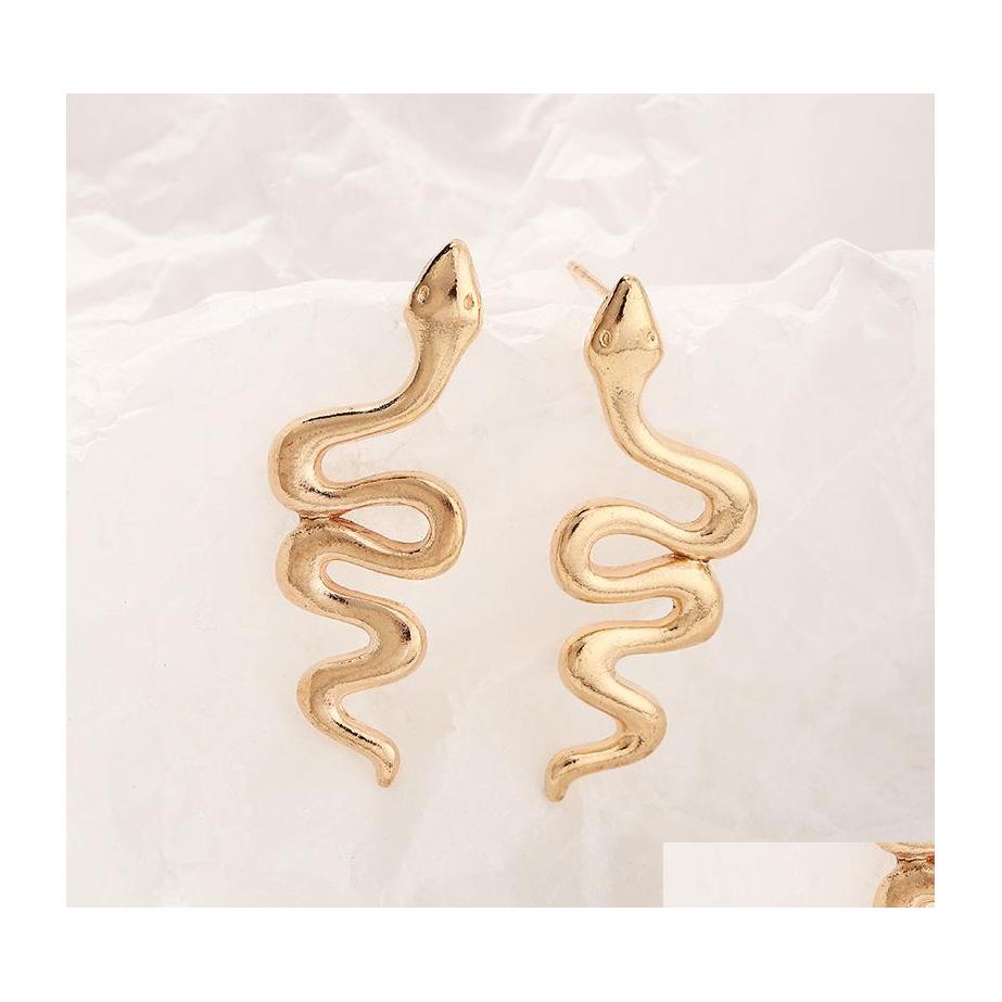 Stud Fashion Jewelry Retro Metal Snake Stud Earrings For Women Golden Snakes Drop Delivery Dhouw
Stud Fashion Jewelry Retro Metal Snake Stud Earrings For Women Golden Snakes Drop Delivery Dhouw