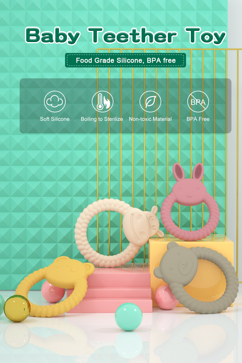 INS baby Silicone Soothers & Teether Toy Animals Cartoon Design Health Care Pacified Teething Training Infant Can Be Boil