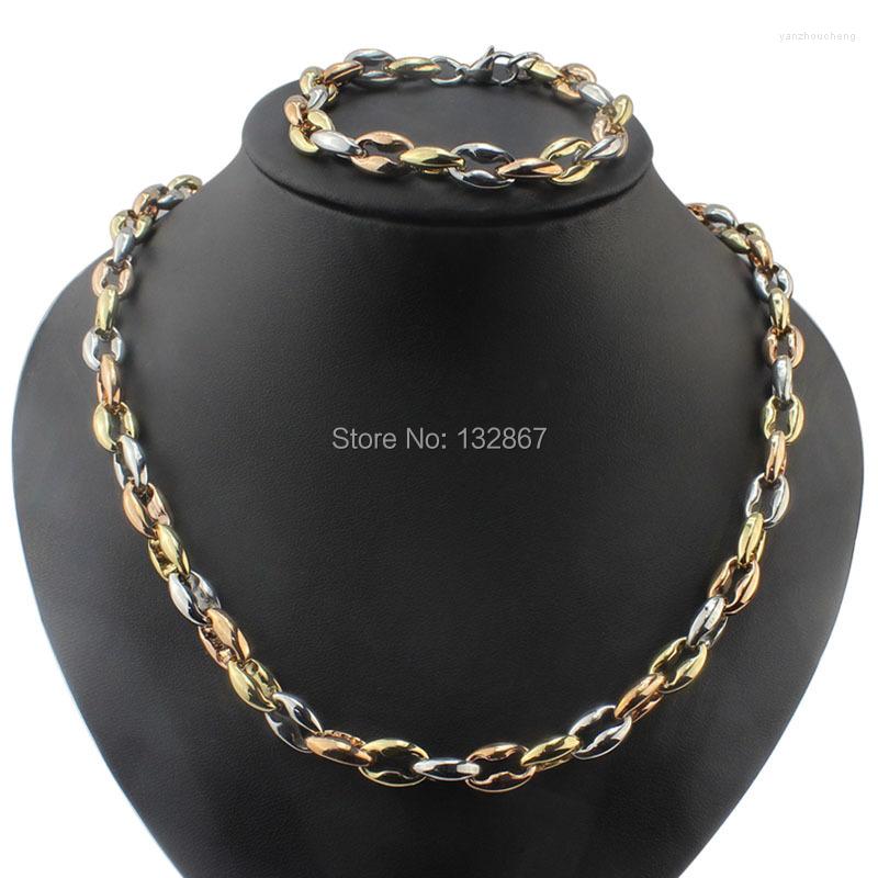 Necklace Earrings Set 3 Colour Mixed Stainless Steel Men Huge Chain & Bracelet Gold Rose Fashion Jewelry, Picture shown
Necklace Earrings Set 3 Colour Mixed Stainless Steel Men Huge Chain & Bracelet Gold Rose Fashion Jewelry, Picture shown