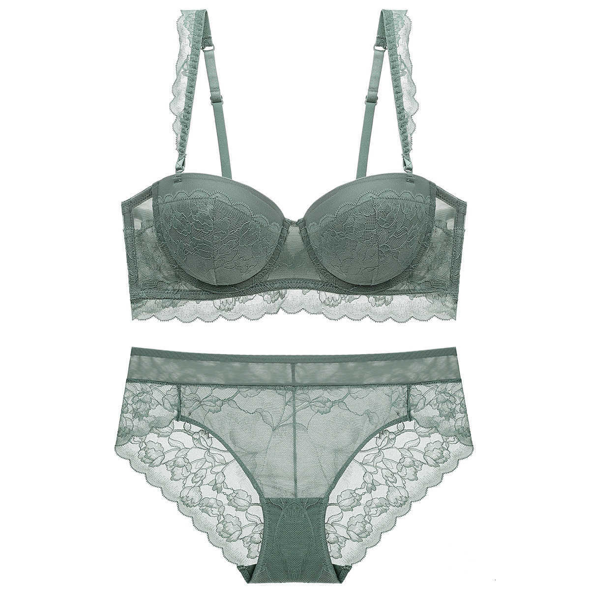 Ladies Underwear Sexy Lace Women's Set with Thin and Thick Upper Support Gathered Bras, White
Ladies Underwear Sexy Lace Women's Set with Thin and Thick Upper Support Gathered Bras, White