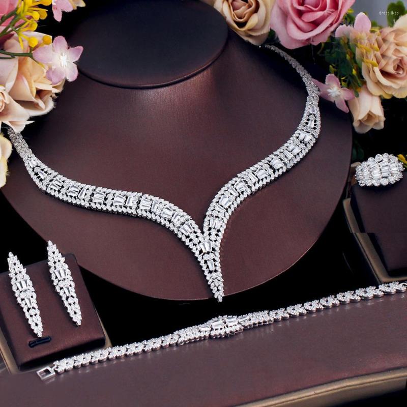 Necklace Earrings Set CWWZircons 4pcs Elegant Sparkling African White Cubic Zirconia Wedding Evening Party For Brides Accessories T684, Picture shown
Necklace Earrings Set CWWZircons 4pcs Elegant Sparkling African White Cubic Zirconia Wedding Evening Party For Brides Accessories T684, Picture shown