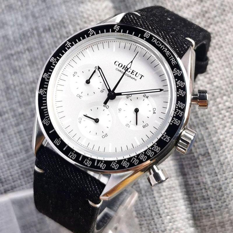 Wristwatches Top 40mm Black Dial 24 Hours Speed Full Chronograph Mens Watch Leather/Steel Band Three-eye Sport Clock, No.7
Wristwatches Top 40mm Black Dial 24 Hours Speed Full Chronograph Mens Watch Leather/Steel Band Three-eye Sport Clock, No.7