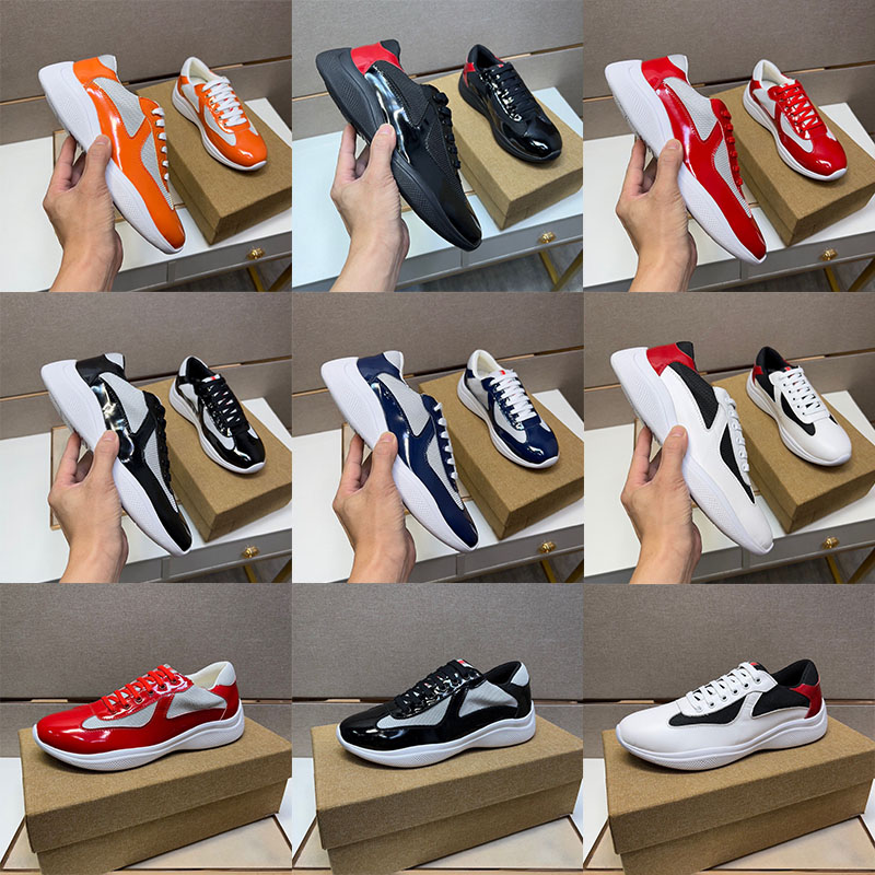 Men's America's Cup casual shoes patent leather uppers sneakers black blue mesh lace nylon outdoor coach sneakers, Grey
Men's America's Cup casual shoes patent leather uppers sneakers black blue mesh lace nylon outdoor coach sneakers, Grey