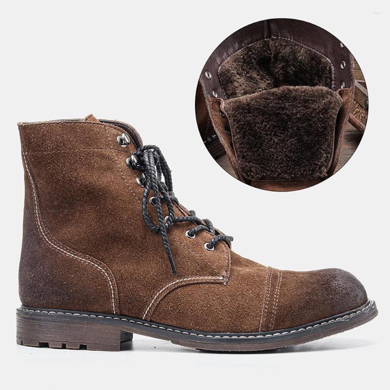 Boots 39-48 Genuine Leather Men's Warm Winter Retro Plush Snow For Men, Brown
Boots 39-48 Genuine Leather Men's Warm Winter Retro Plush Snow For Men, Brown