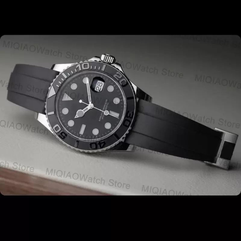 42mm Mens Watch Master Black Automatic Mechanical Ceramic Bezel Sapphire Crystal Rubber Strap Men Watches, 1piece(random color)
42mm Mens Watch Master Black Automatic Mechanical Ceramic Bezel Sapphire Crystal Rubber Strap Men Watches, 1piece(random color)