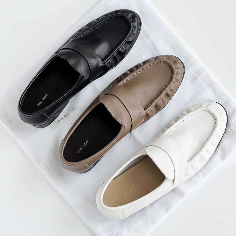 Pure Original The Row Shoes Spring and Summer New Fashion Genuine Leather Single Casual Slip on Lefu Women, Black
Pure Original The Row Shoes Spring and Summer New Fashion Genuine Leather Single Casual Slip on Lefu Women, Black