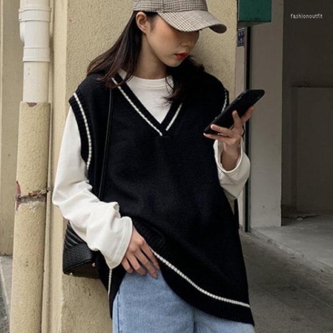 Women's Vests Women Vest Simple All-match Patchwork Korean Style V-neck Knitted Sweater Leisure Student Sleeveless Female Vintage, Brown
Women's Vests Women Vest Simple All-match Patchwork Korean Style V-neck Knitted Sweater Leisure Student Sleeveless Female Vintage, Brown