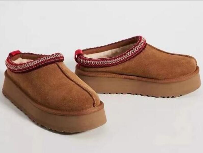 Women's Men's Thick Platform Boots Winter Woman Chestnut Fur Fluffy Warm Tasman Boots