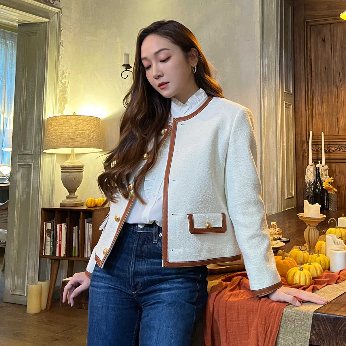 Women's Sweater Coat Cell 22FW Celebrity Ce22 Autumn and Winter Style Small Light Luxury Denim Short Leather Trim Hunting JacketElegant M462, Camel
Women's Sweater Coat Cell 22FW Celebrity Ce22 Autumn and Winter Style Small Light Luxury Denim Short Leather Trim Hunting JacketElegant M462, Camel