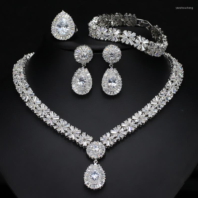 Necklace Earrings Set CWWZircons 4 Piece Super Sparkling Cubic Zirconia Stone Fashion African Nigerian Women Wedding Jewelry For Brides T054, Picture shown
Necklace Earrings Set CWWZircons 4 Piece Super Sparkling Cubic Zirconia Stone Fashion African Nigerian Women Wedding Jewelry For Brides T054, Picture shown