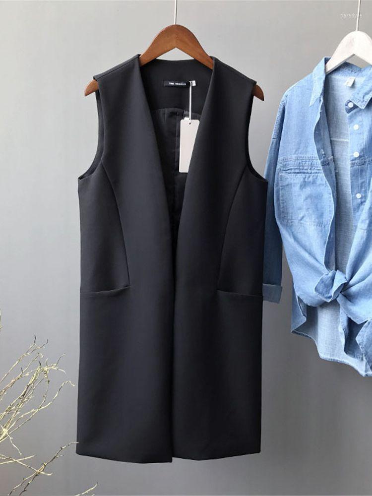 Women' Vests 2022 Autumn Casual Black Long Coat Female Cardigan V-Neck Pocket Waistcoat Ladies Sleeveless Jacket Women' Vest Spring
Women' Vests 2022 Autumn Casual Black Long Coat Female Cardigan V-Neck Pocket Waistcoat Ladies Sleeveless Jacket Women' Vest Spring