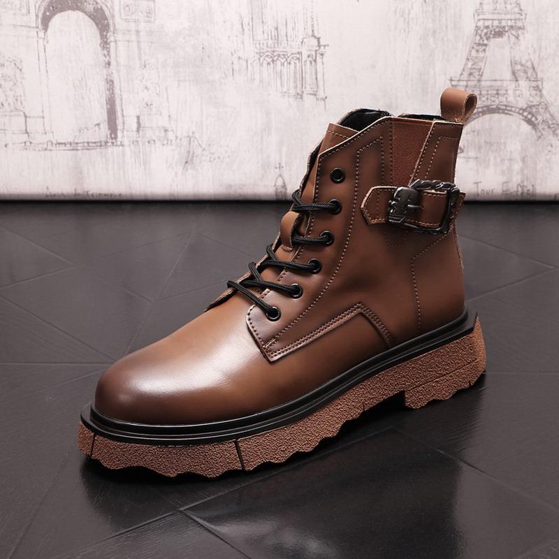 Boots Luxury Mens Brown Motorcycle British Fashion Round Toe Platform Ankle Botas Skull Charm Buckle Leisure Shoes 38-43 ERRFC, Black
Boots Luxury Mens Brown Motorcycle British Fashion Round Toe Platform Ankle Botas Skull Charm Buckle Leisure Shoes 38-43 ERRFC, Black