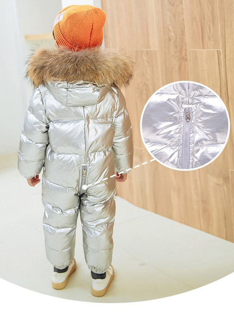 Down Coat Baby Overalls Jacket Real Fur Boy Jumpsuits Toddler Girl Clothes Snow Suit Winter Thick Infant Overcoat Kids Romper TZ457 221201
