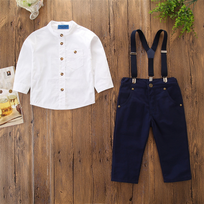 Toddler Boys Clothing Set Autumn Spring Children Formal Shirt Tops Suspender Pants 2PCS Suit, As picture
Toddler Boys Clothing Set Autumn Spring Children Formal Shirt Tops Suspender Pants 2PCS Suit, As picture