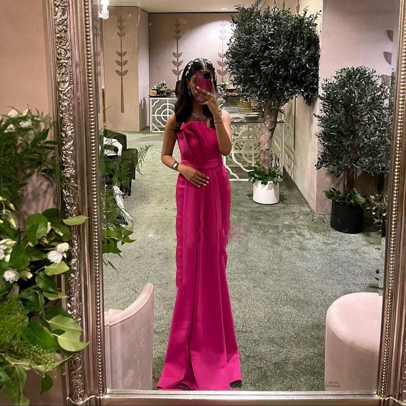 Fuchsia Satin Sleeveless Pleat Prom Dresses Strapless Simple 2023 Mermaid Evening Gowns Women Formal Party Dress Plus Size, Light yellow
Fuchsia Satin Sleeveless Pleat Prom Dresses Strapless Simple 2023 Mermaid Evening Gowns Women Formal Party Dress Plus Size, Light yellow