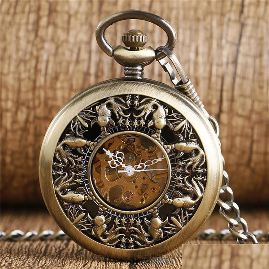 Pocket Watches Steampunk Bronze Hollow Out Cute Little Goldfish Er Handwind Mechanical Pocket Watch Fob Skeleton Clock Pendant Chain Dhzdz
Pocket Watches Steampunk Bronze Hollow Out Cute Little Goldfish Er Handwind Mechanical Pocket Watch Fob Skeleton Clock Pendant Chain Dhzdz