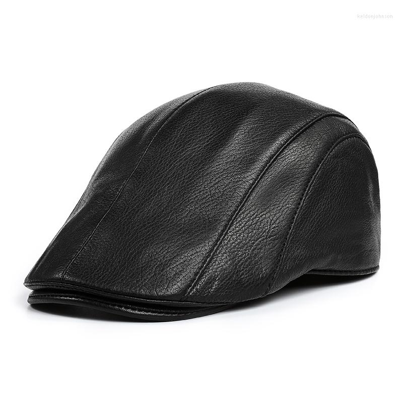 Berets Korean Fashion Winter Men's Genuine Leather Fitted Beret Caps Middle-Aged Male Casual Outdoor Forward Hat Homber Thin Gorra, Black sheepskin
Berets Korean Fashion Winter Men's Genuine Leather Fitted Beret Caps Middle-Aged Male Casual Outdoor Forward Hat Homber Thin Gorra, Black sheepskin