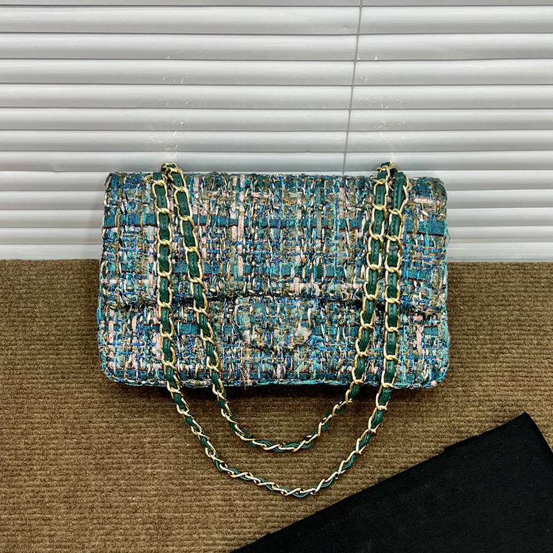 CC Bags Luxury Brand Shoulder Bags Womens Tweed Knit Classic Double Flap Bags Gold metal matelasse Chian Vrossbody Shoulder Turn Lock Blue S, Box
CC Bags Luxury Brand Shoulder Bags Womens Tweed Knit Classic Double Flap Bags Gold metal matelasse Chian Vrossbody Shoulder Turn Lock Blue S, Box