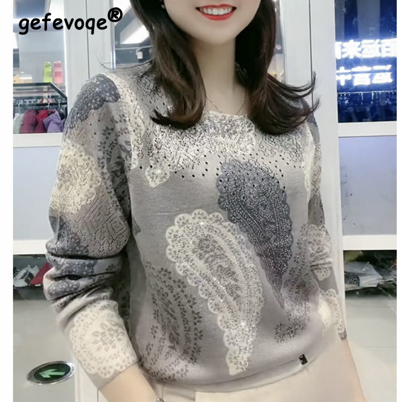 Women's Sweaters Autumn Winter O Neck Printing Diamonds Sweater Ladies Loose Casual Pullover Knitting Top Women Fashion Trend All-match Jumpers 221201, Orange 34
Women's Sweaters Autumn Winter O Neck Printing Diamonds Sweater Ladies Loose Casual Pullover Knitting Top Women Fashion Trend All-match Jumpers 221201, Orange 34