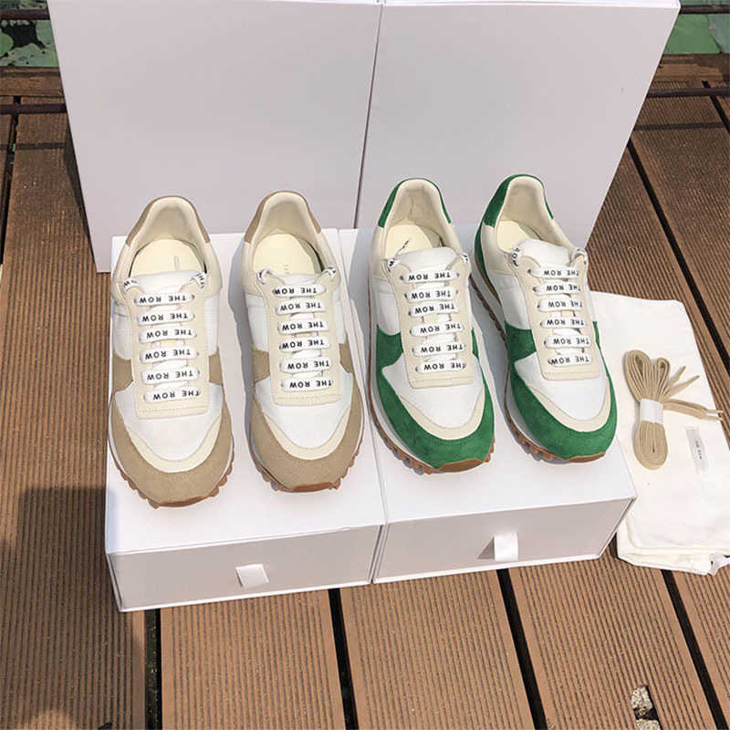 The row shoes leather patchwork German training comfortable Forrest Gump jogging sports lace up casual, Creamy-white
The row shoes leather patchwork German training comfortable Forrest Gump jogging sports lace up casual, Creamy-white