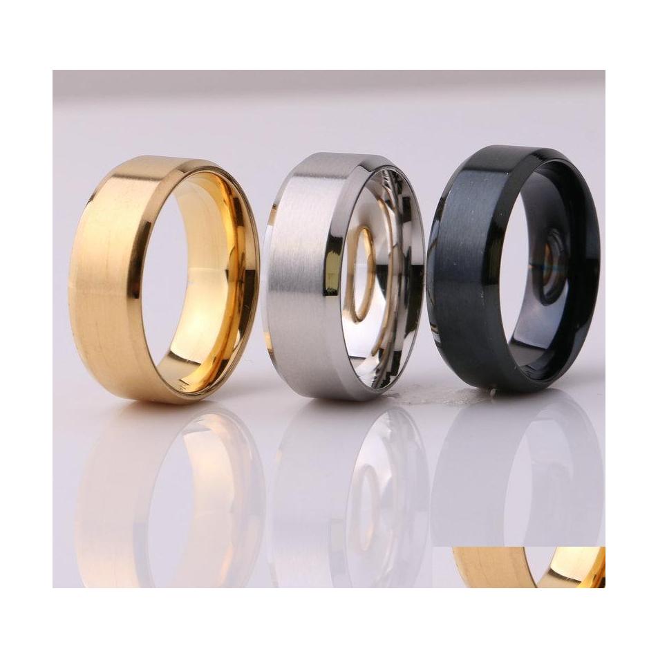 Band Rings Fashion Jewelry 8Mm Stainless Steel Ring Band Titanium Sier Black Gold Men Size 6 To 13 Wedding Engagement Rings Drop Deli Dh8Ws
Band Rings Fashion Jewelry 8Mm Stainless Steel Ring Band Titanium Sier Black Gold Men Size 6 To 13 Wedding Engagement Rings Drop Deli Dh8Ws