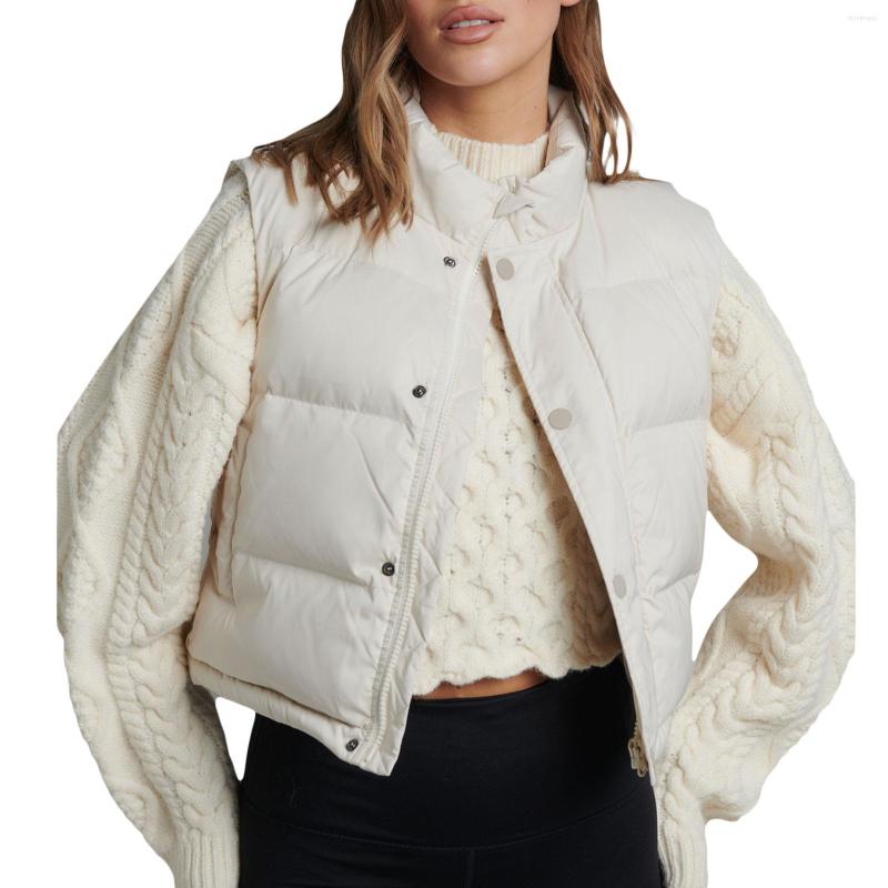 Women' Vests Women Autumn Winter Crop Tops Solid Color Stand Collar Waistcoat Warm Lightweight Puffer Sleeveless Zipper Vest Black/White
Women' Vests Women Autumn Winter Crop Tops Solid Color Stand Collar Waistcoat Warm Lightweight Puffer Sleeveless Zipper Vest Black/White