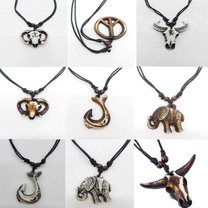 Pendant Necklaces Wholesale 12PCS Ethnic Resin Gothic Skull Bull Head Adjustable Men's Necklace Long Animal Jewelry
Pendant Necklaces Wholesale 12PCS Ethnic Resin Gothic Skull Bull Head Adjustable Men's Necklace Long Animal Jewelry