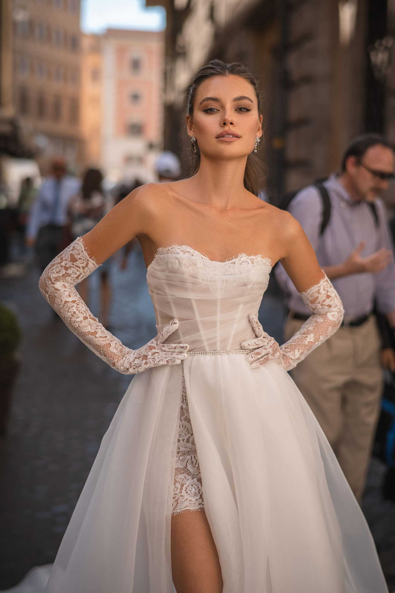 Summer Boho A Line Wedding Dress Sexy Strapless Lace Appliques Backless Bridal Gowns vestido de casamento