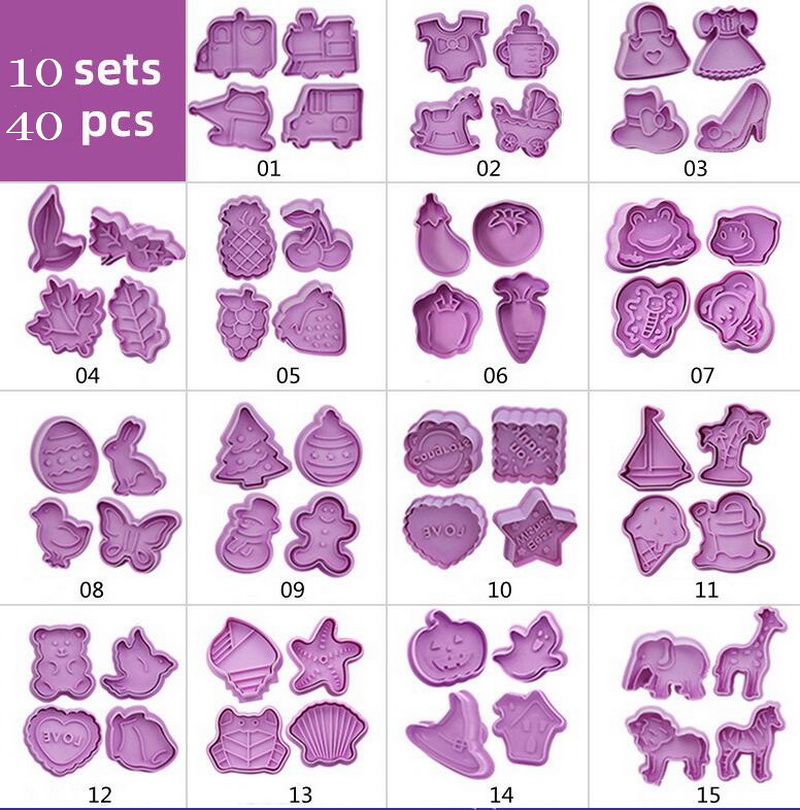 10Sets Cake Tools Plastic Cookie Cutter Set Handmade Press Biscuit Mold Christmas Halloween Theme 3D Stamp Plunger Fondant Chocolate Molds Decorating Random Type
10Sets Cake Tools Plastic Cookie Cutter Set Handmade Press Biscuit Mold Christmas Halloween Theme 3D Stamp Plunger Fondant Chocolate Molds Decorating Random Type