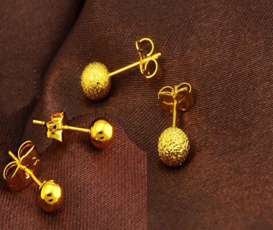 whole fine 24k gold plated slippy bead transfer stud earring womenDangle stud earring earrings bride earring Women shippi314e92889