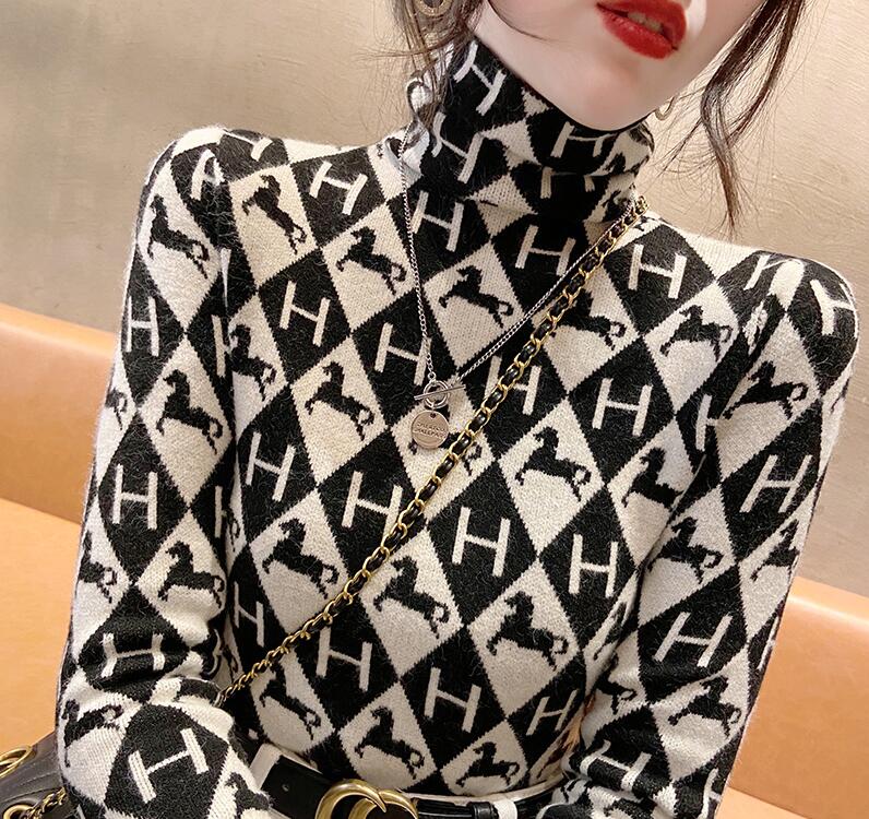 Women's Sweaters 2022 Spring-Autumn Knitted shirt Top Turtleneck Plaid Print Double-sided Velvet Long-sleeve Slim Female Clothing
Women's Sweaters 2022 Spring-Autumn Knitted shirt Top Turtleneck Plaid Print Double-sided Velvet Long-sleeve Slim Female Clothing