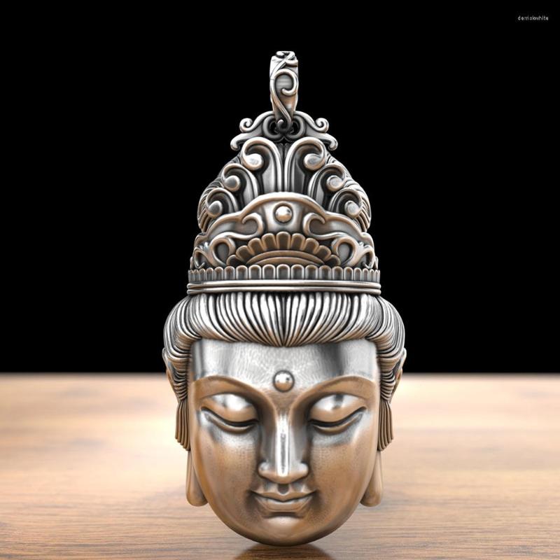 Pendant Necklaces HX Solid Guanyin Head Buddha Men Women Retro Necklace Silver Jewelry Domineering Fashion Bodhisattva Life
Pendant Necklaces HX Solid Guanyin Head Buddha Men Women Retro Necklace Silver Jewelry Domineering Fashion Bodhisattva Life
