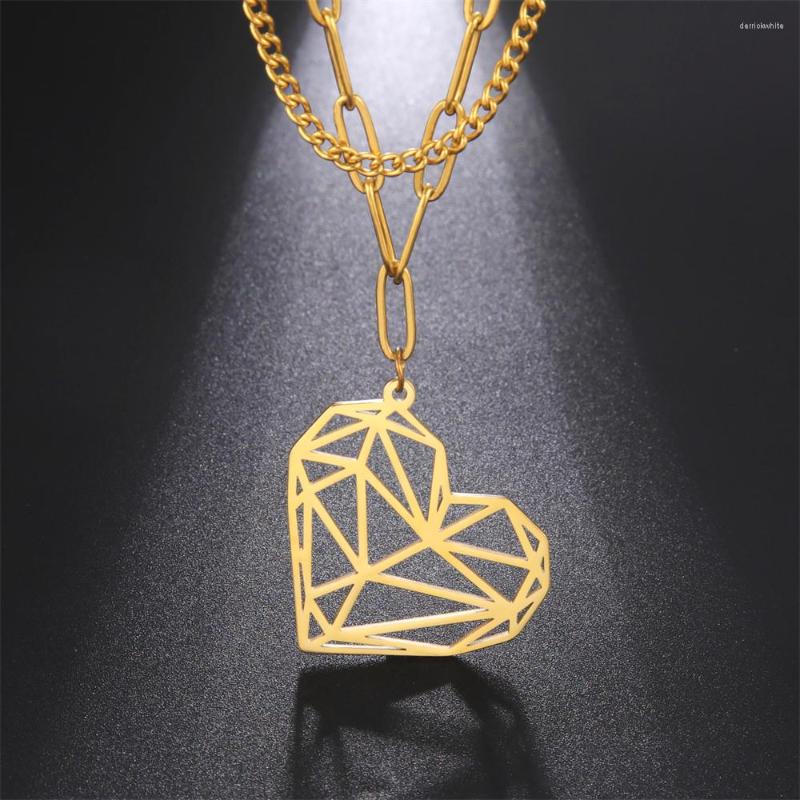 Pendant Necklaces Cazador Stainless Steel Double Chain Heart Necklace For Women Men 2022 Gold Color Jewelry Lover Gift Wholesale
Pendant Necklaces Cazador Stainless Steel Double Chain Heart Necklace For Women Men 2022 Gold Color Jewelry Lover Gift Wholesale