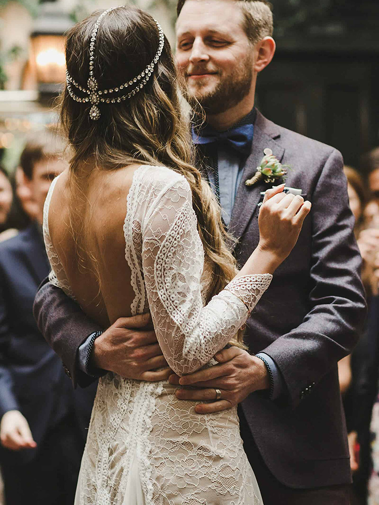 Elopement Lace Long Sleeves Wedding Dress Sexy Backless Bridal Gowns Country Forset Fairy Vestidos De Novia 2023 Boho Beach Bride Dresses