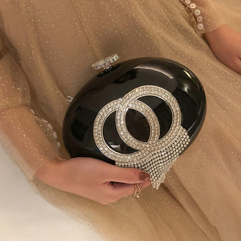 Classic Women Party Bag double-C Acrylic UFO Bag Pouch Box elegant Lady Evening bags Mobile Phone bag Shoulder Tote Chains Storage box with Diamond Fr